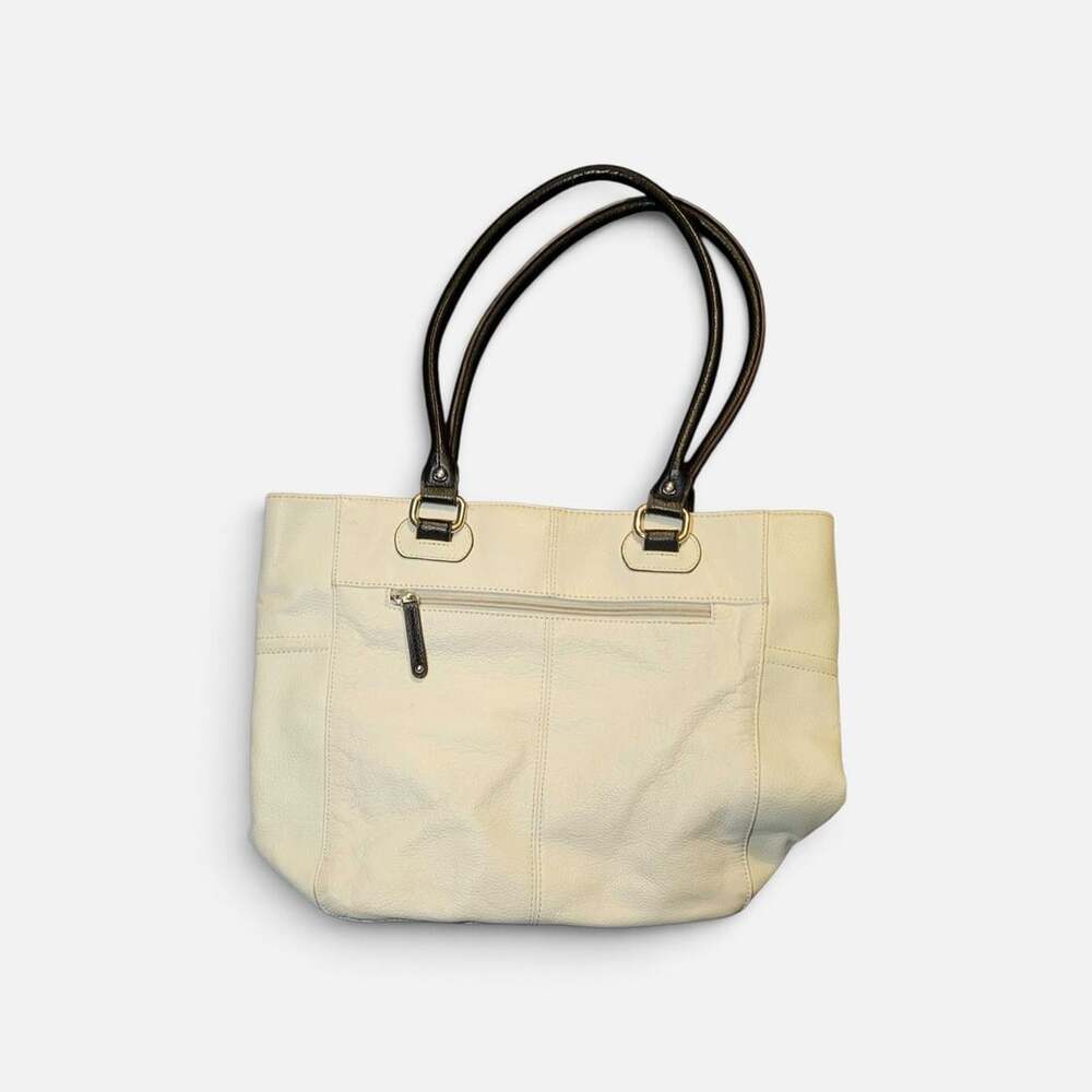 Tignanello Leather Tote Shopper Handbag Cream